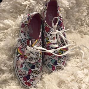 Like New Vans unicorn and cupcake shoes size 3.5